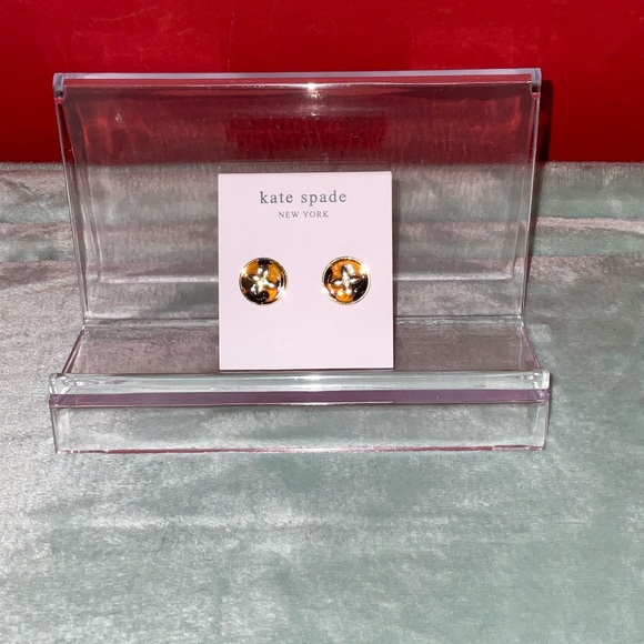 kate spade Girls Shiny Gold Button Studs - Picture 2 of 5